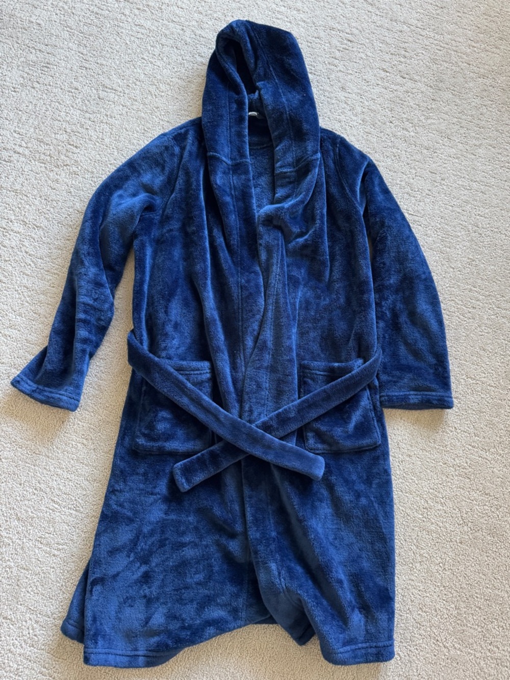 Boys Lands' End Midnight Blue Fleece Robe